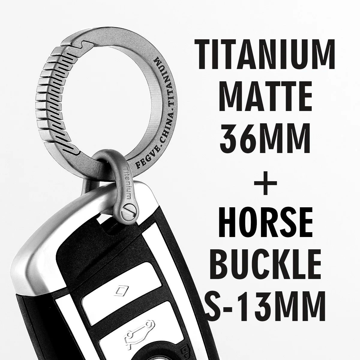 Real Titanium Leather Keychain