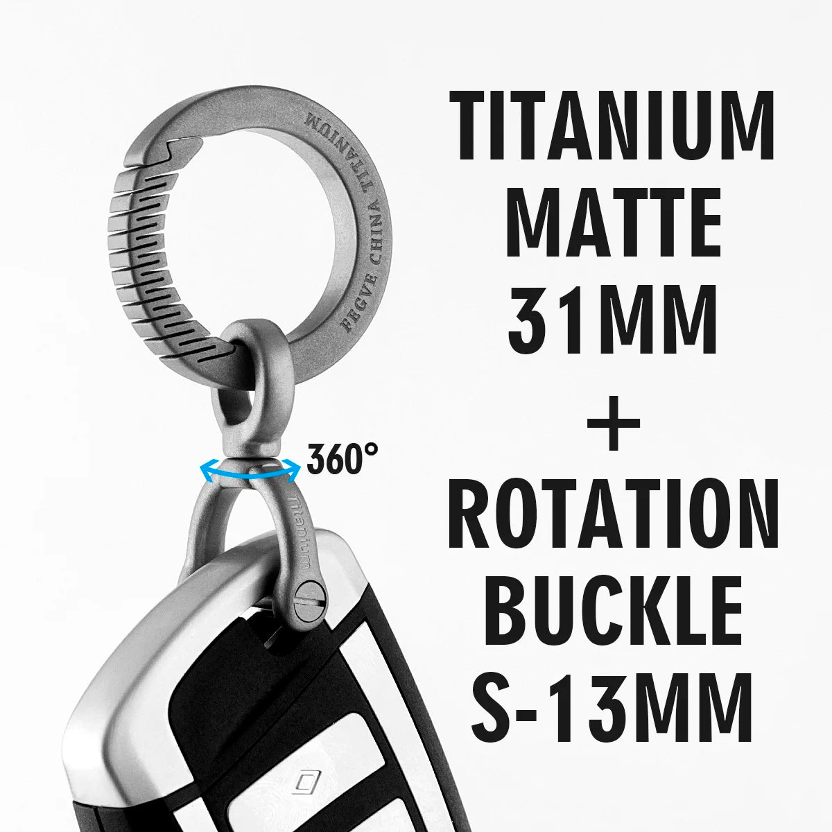 Real Titanium Leather Keychain