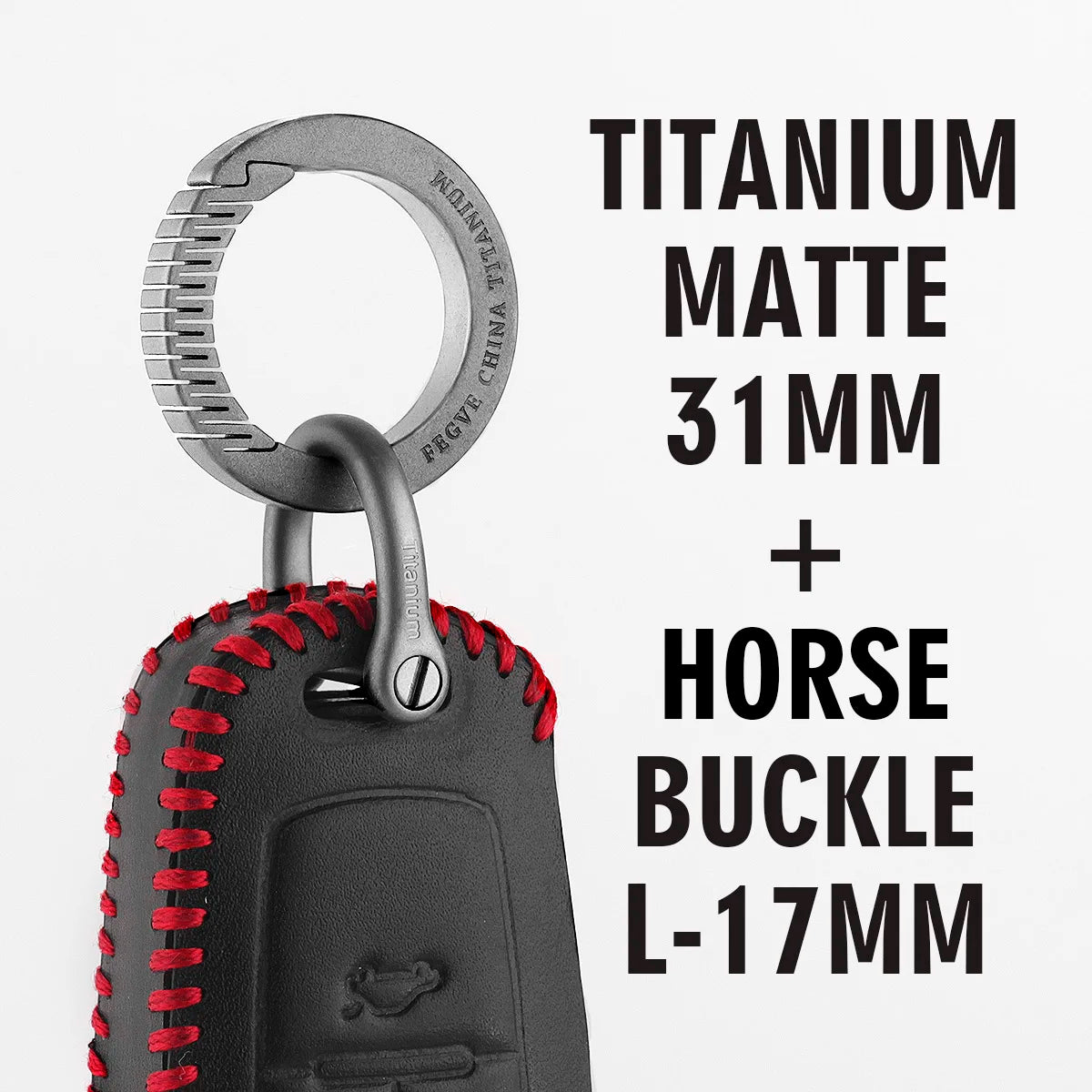 Real Titanium Leather Keychain