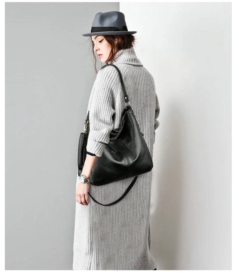 Hobo Leather Shoulder Tote Bag