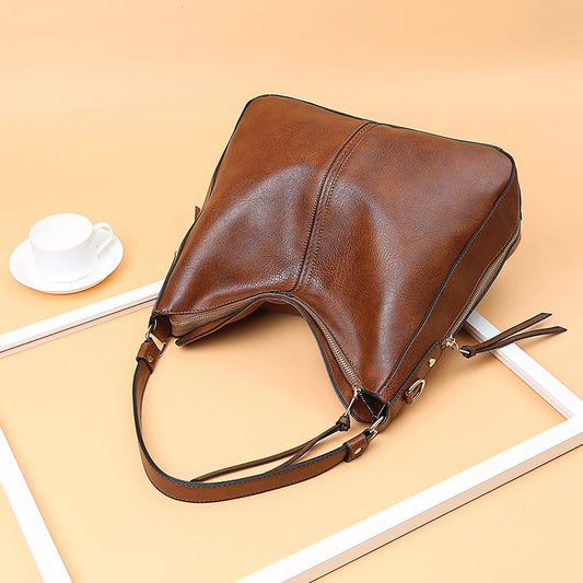 Hobo Leather Shoulder Tote Bag
