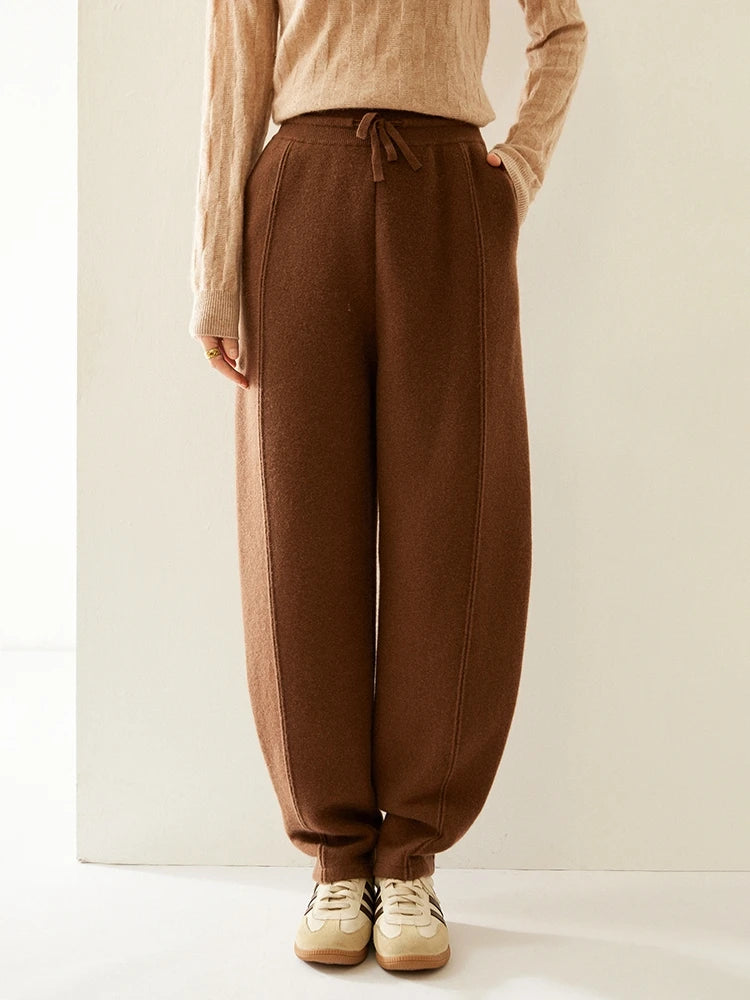 Cashmere Pencil Elastic Waist Trousers