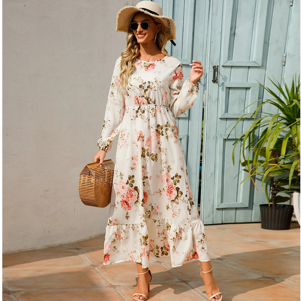Floral Vestidoes Mujer Maxi Dress