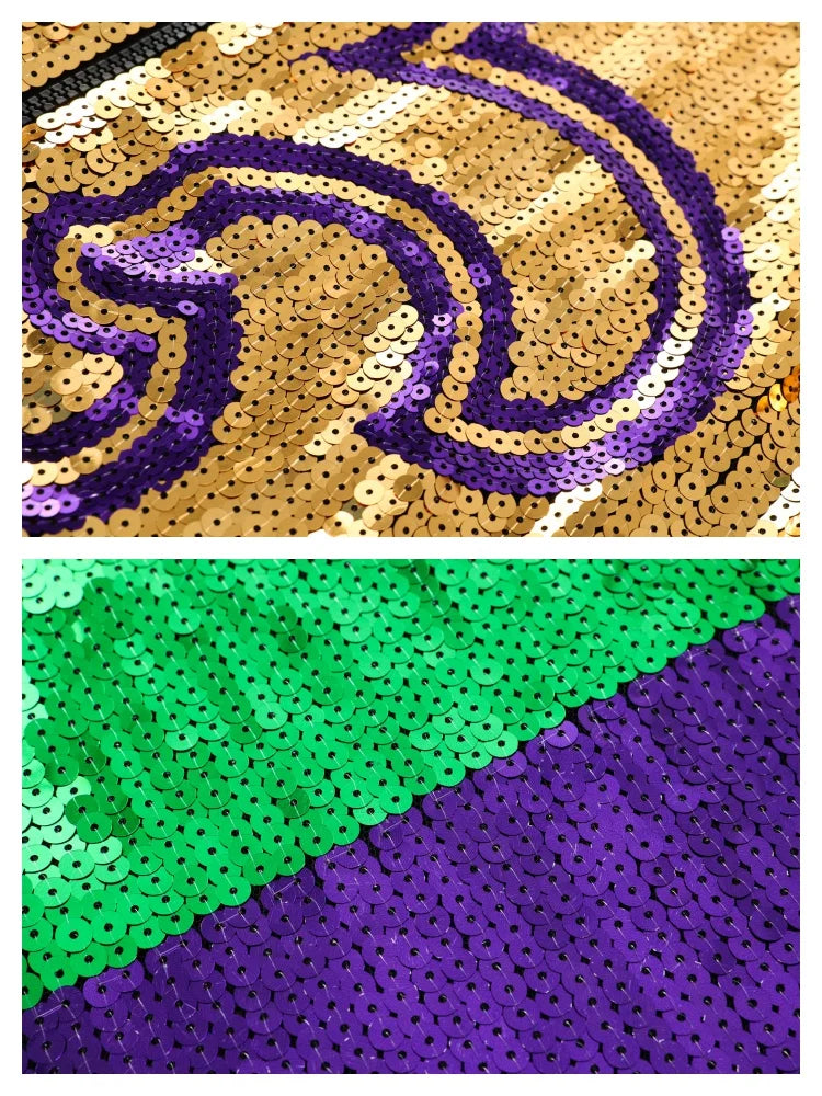 Gras Long Sequined Zipper Festival Jacket