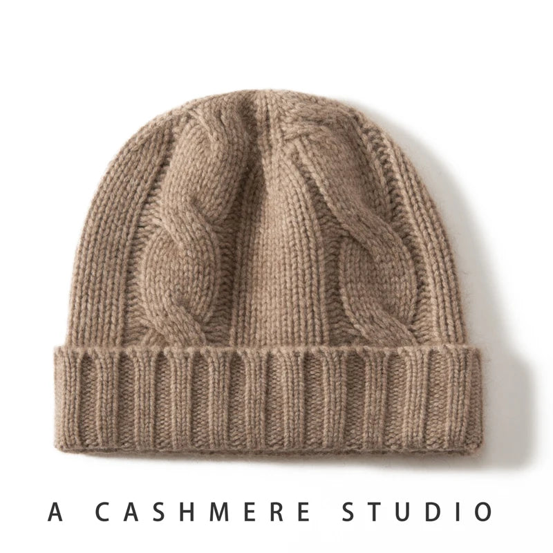 Twisting Thick Cashmere Beanies Cap