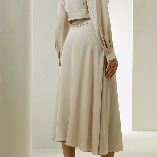 Silk Elegant Midi Skirt