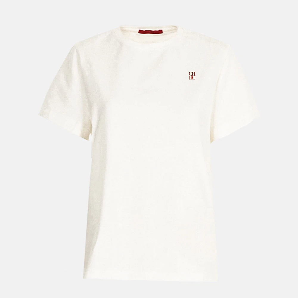 Short Sleeve Casual Tee with Embroidery