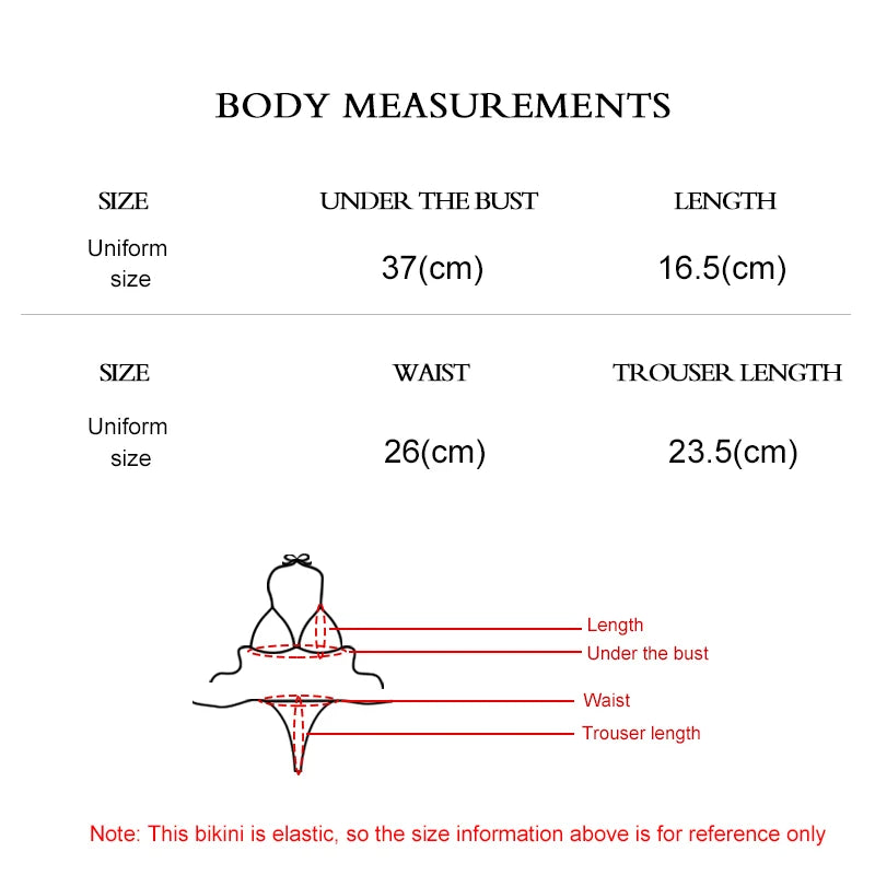 Three-point Bikini Backless Adjustable Lace-up Swimsuit