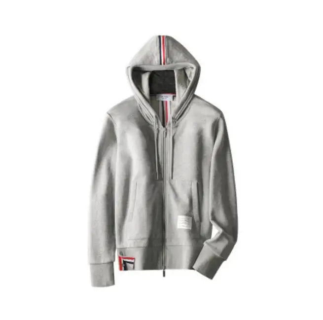 Striped Zip-Up Sport Sweatshirts Hoodie