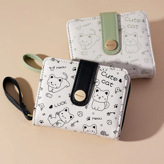 Cute Cat Girls Short Wallet