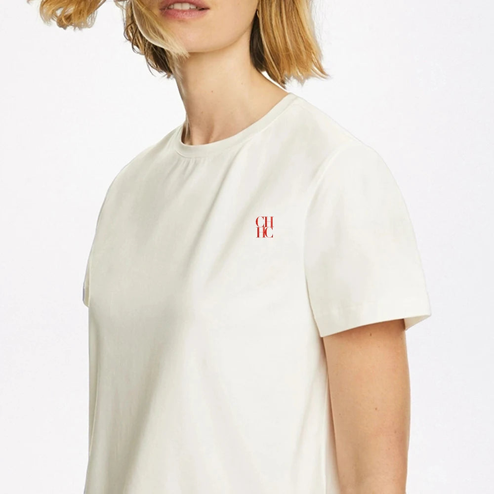 Short Sleeve Casual Tee with Embroidery