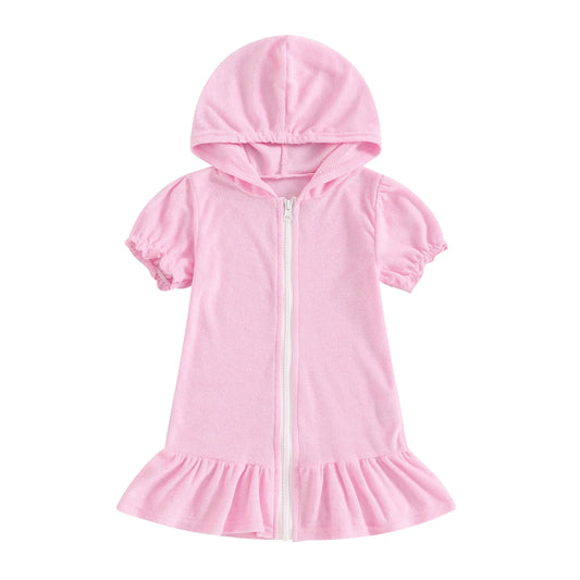 Girls Hooded Beach Cover-Up Dress