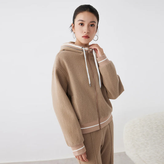 Wool Merino Sweatshirt hoodie with Lining