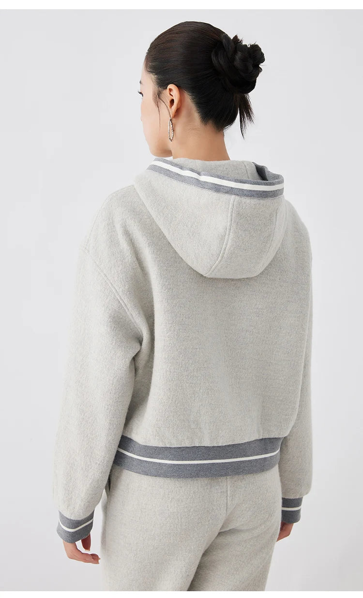 Wool Merino Sweatshirt hoodie with Lining