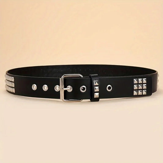 Rivet Punk Stainless Steel square Buckle Belt