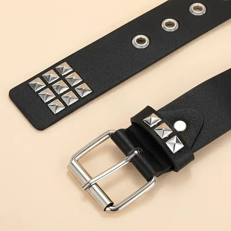 Rivet Punk Stainless Steel square Buckle Belt
