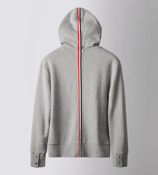 Striped Zip-Up Sport Sweatshirts Hoodie