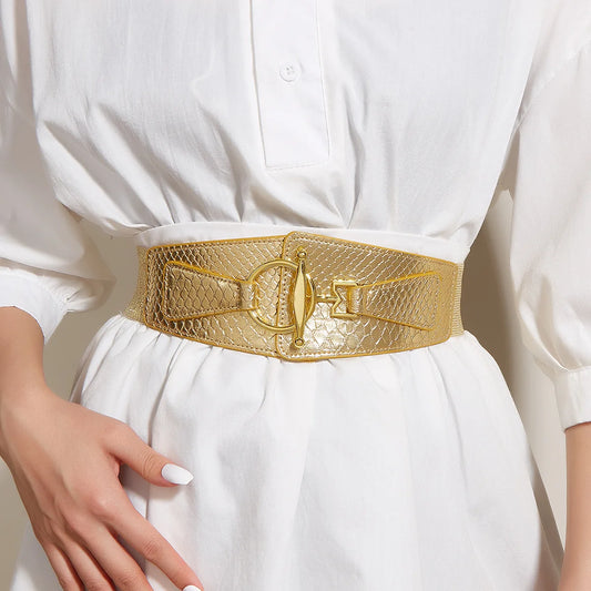 Golden Buttoning Shirt Dress Belt