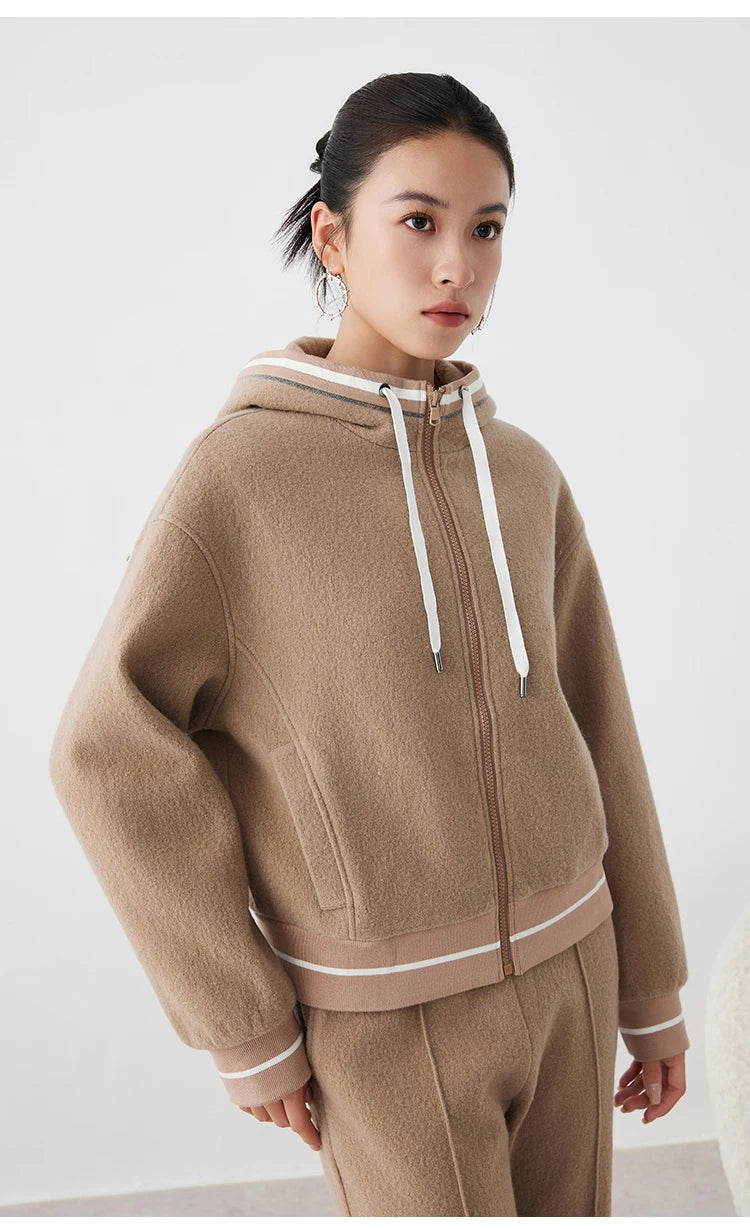 Wool Merino Sweatshirt hoodie with Lining