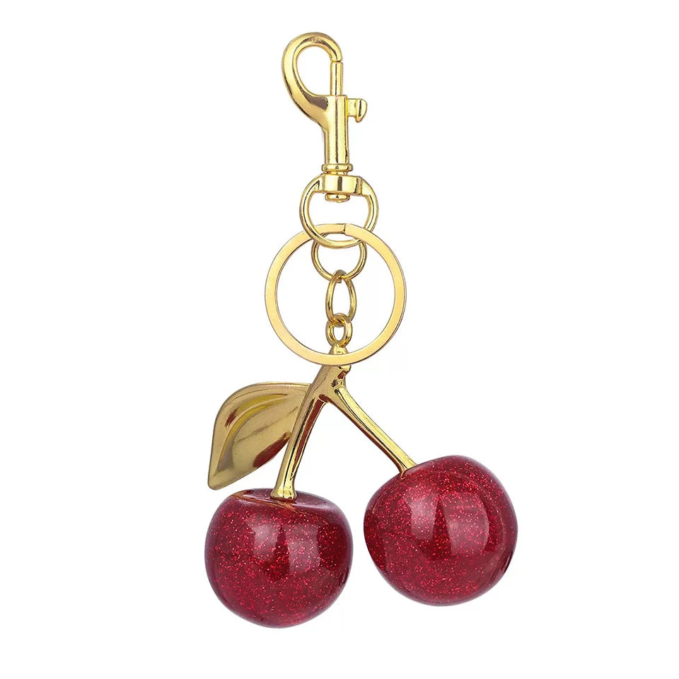 Red Cherries Pendant Keyring Charm