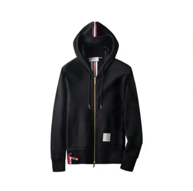 Striped Zip-Up Sport Sweatshirts Hoodie