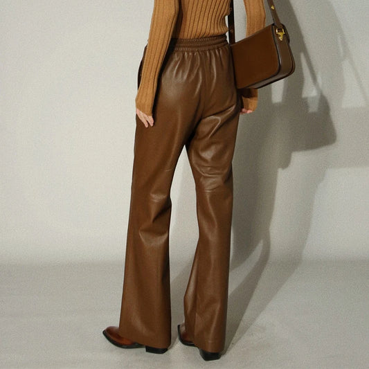 Sheepskin Leather Long Trouser for Women