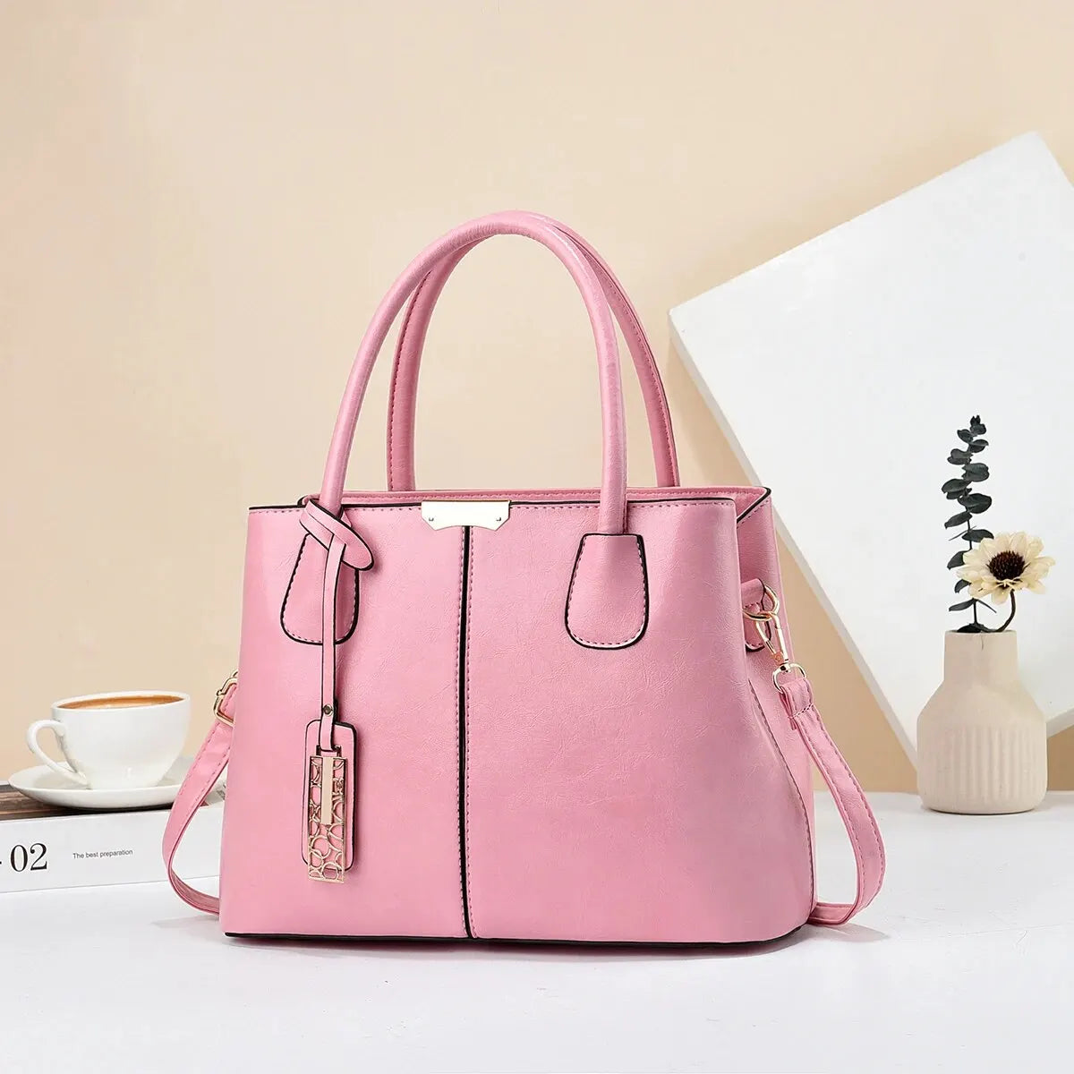 Casual Retro Solid Color Handbag