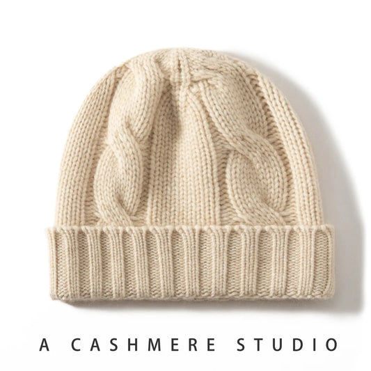 Twisting Thick Cashmere Beanies Cap
