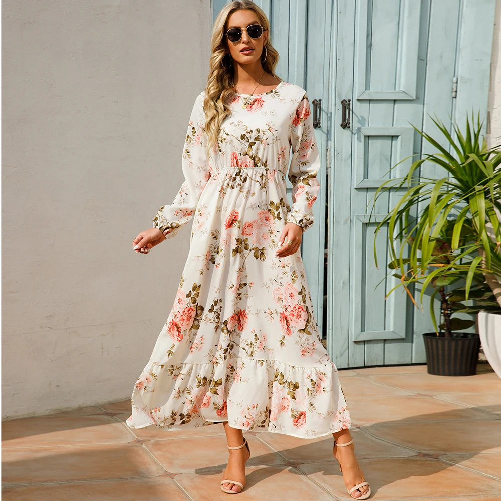 Floral Vestidoes Mujer Maxi Dress