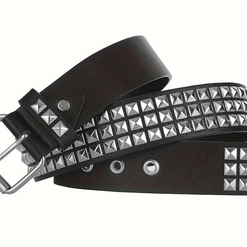 Rivet Punk Stainless Steel square Buckle Belt