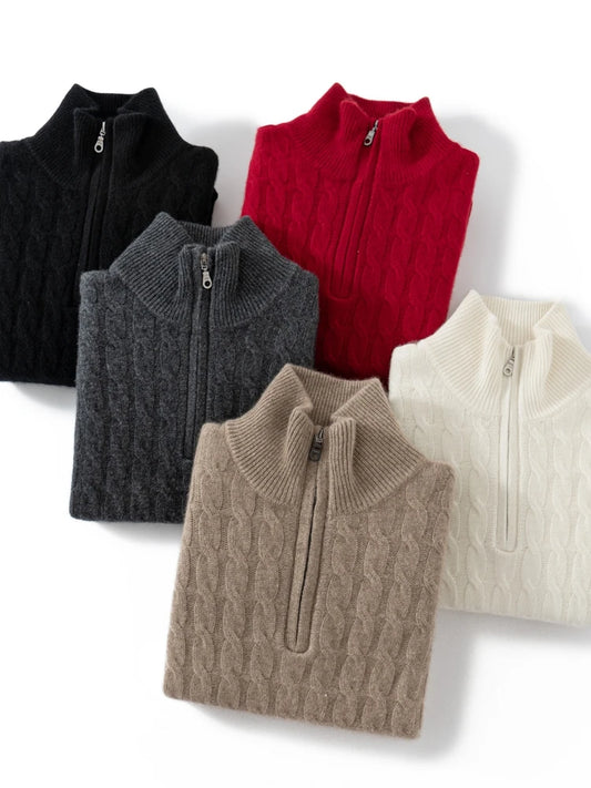 Pure Cashmere Turtleneck Knitted Sweater