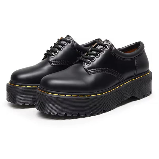 Mary Jane Cowhide High Sole Leather Boots