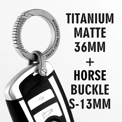 Real Titanium Leather Keychain