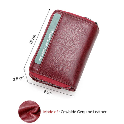 Real Leather Trifold Women Wallets