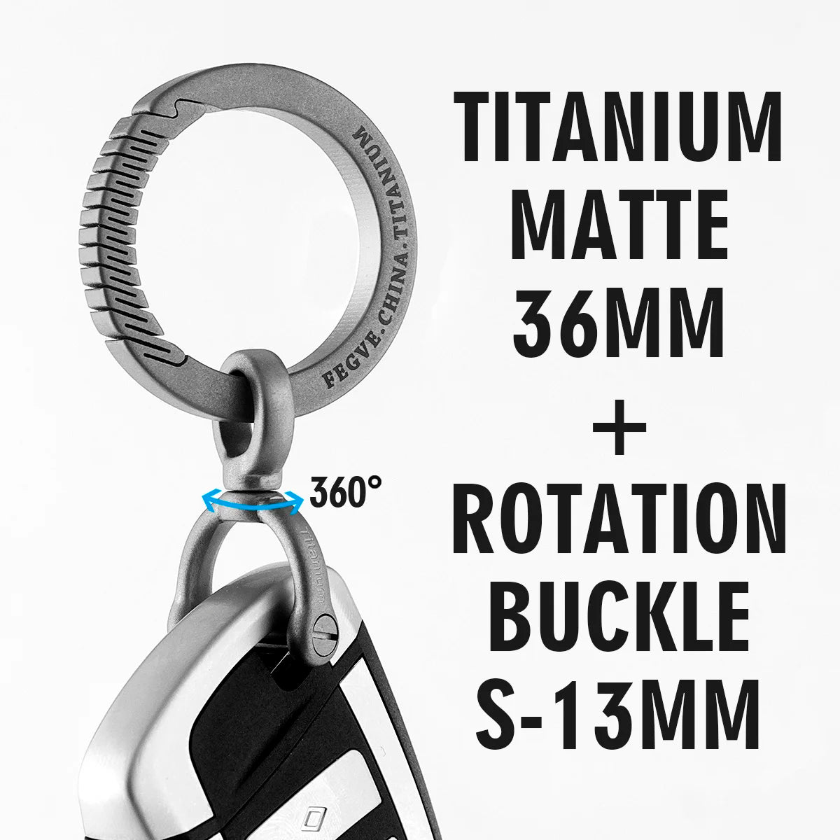 Real Titanium Leather Keychain