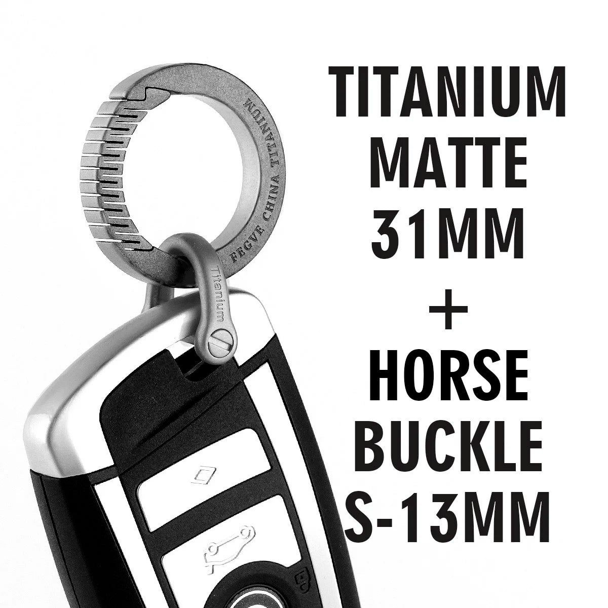 Real Titanium Leather Keychain