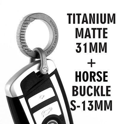 Real Titanium Leather Keychain