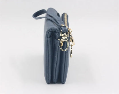 Dull Polish Leather Wallet Clutch Purse