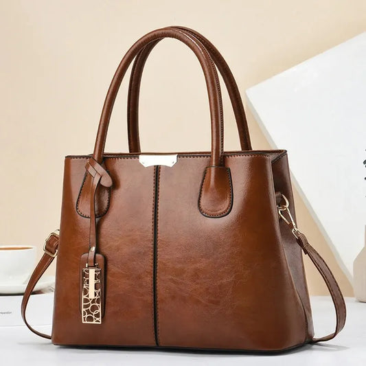 Casual Retro Solid Color Handbag
