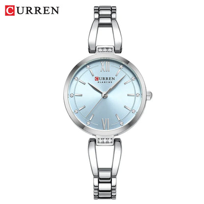 Rhinestone Quartz Stainless Steel Band Watch