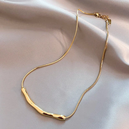 Stainless steel Gold Color Collarbone Chain Necklace