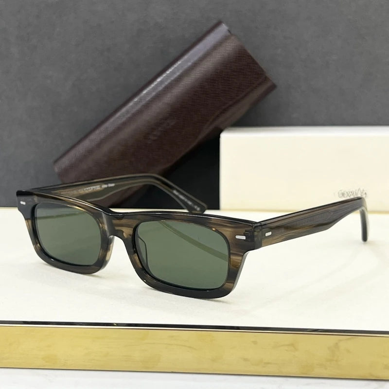 Rectangle Thick Acetate Sunglasses