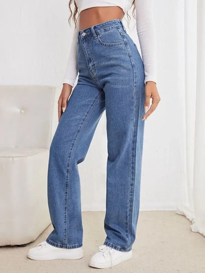 Classic Casual Non-Stretch Straight Jeans