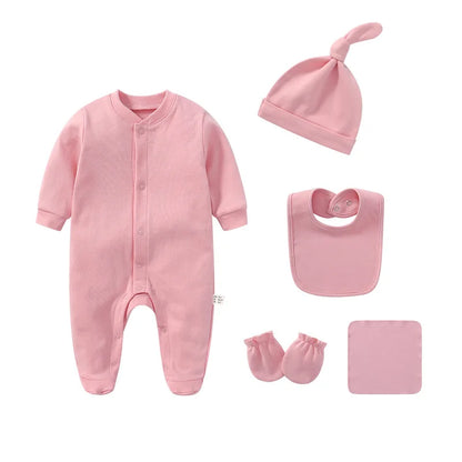 Newborn Cotton Romper Set with Accessories
