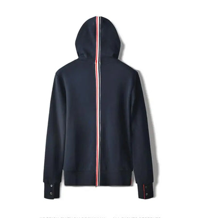 Striped Zip-Up Sport Sweatshirts Hoodie