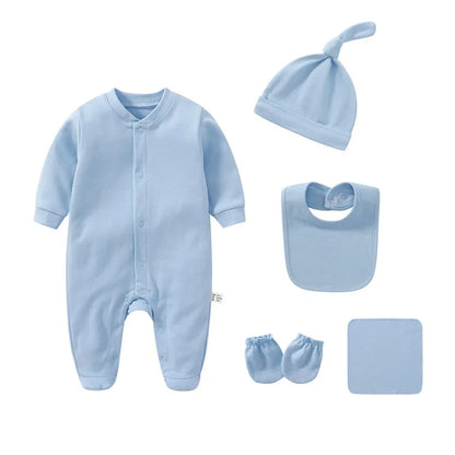 Newborn Cotton Romper Set with Accessories