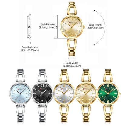 Rhinestone Quartz Stainless Steel Band Watch