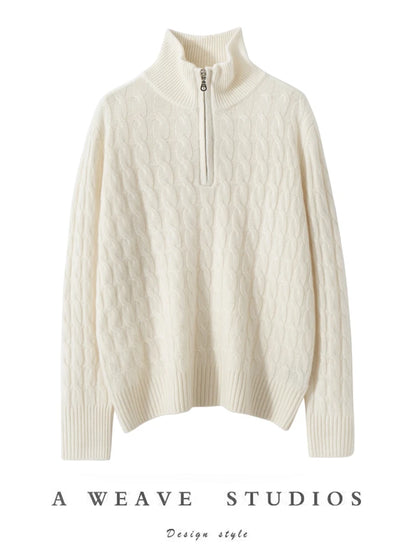 Pure Cashmere Turtleneck Knitted Sweater