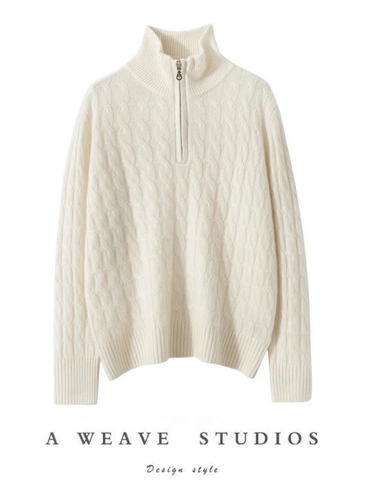 Pure Cashmere Turtleneck Knitted Sweater