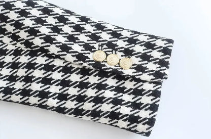 Vintage Double Breasted Houndstooth Blazer